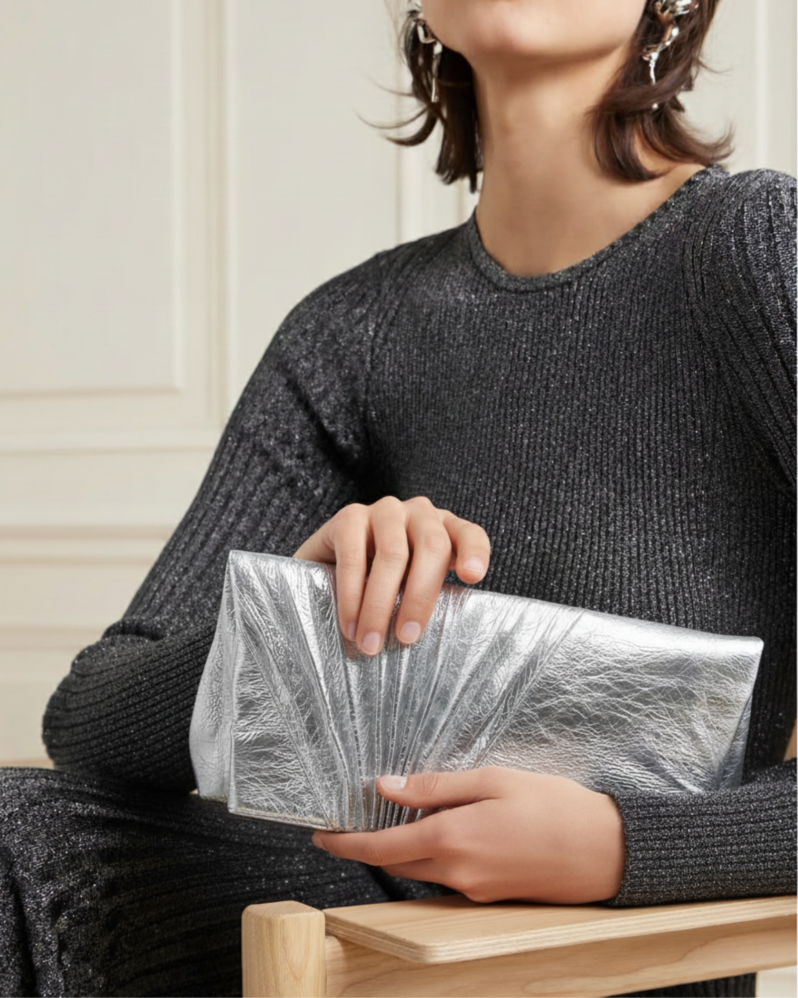 Chiaroscuro Clutch Silver