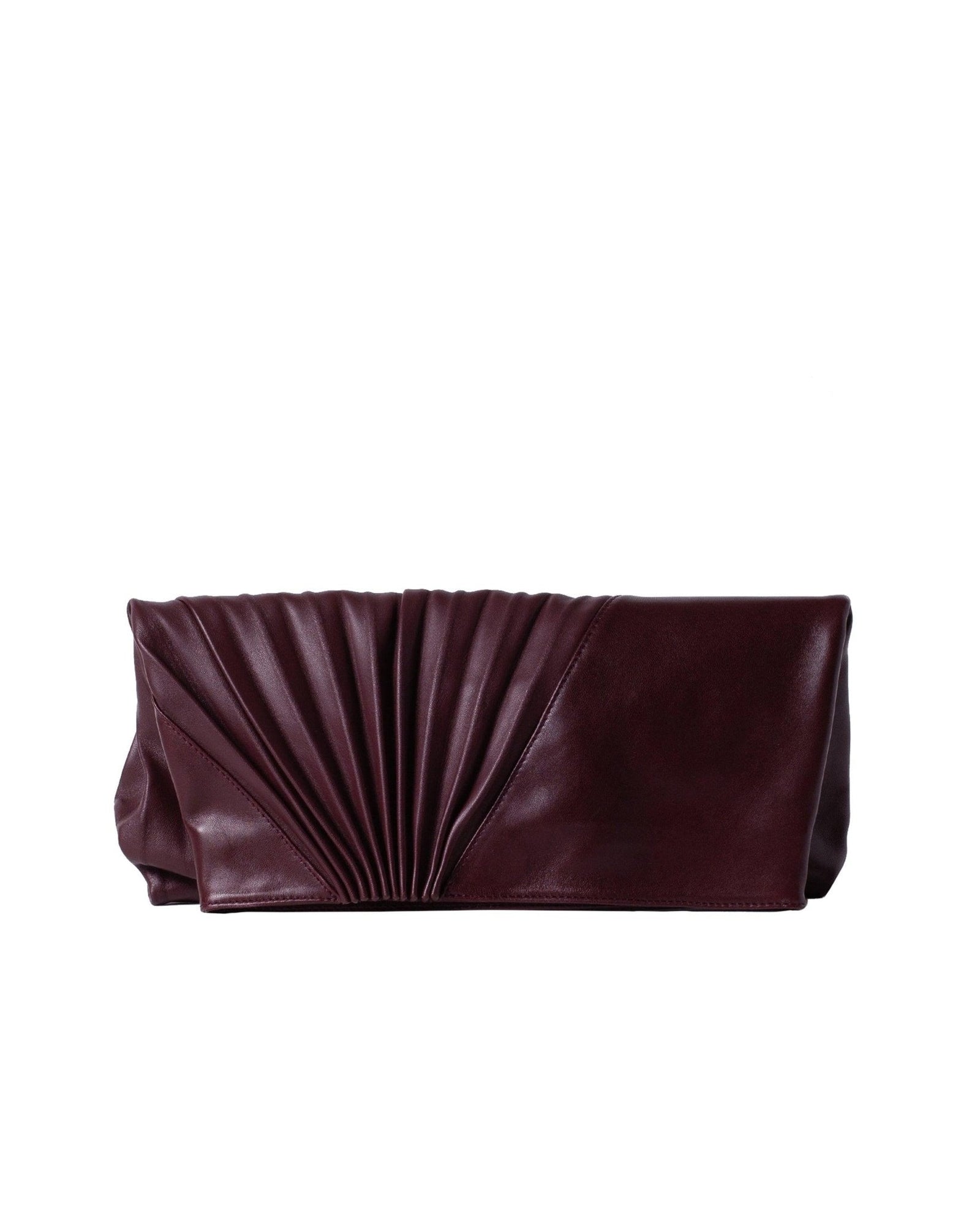 Chiaroscuro Clutch in Burgundy Lambskin- Sabrina Zeng