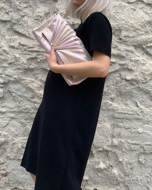 Chiaroscuro Clutch in Silver Leather- Sabrina Zeng