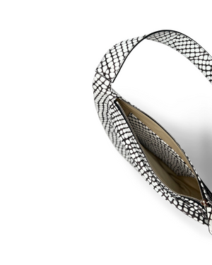 Sabrina Zeng's  Hammock Hobo Bag Geometric Croc - Designer Leather Sling and Shoulder