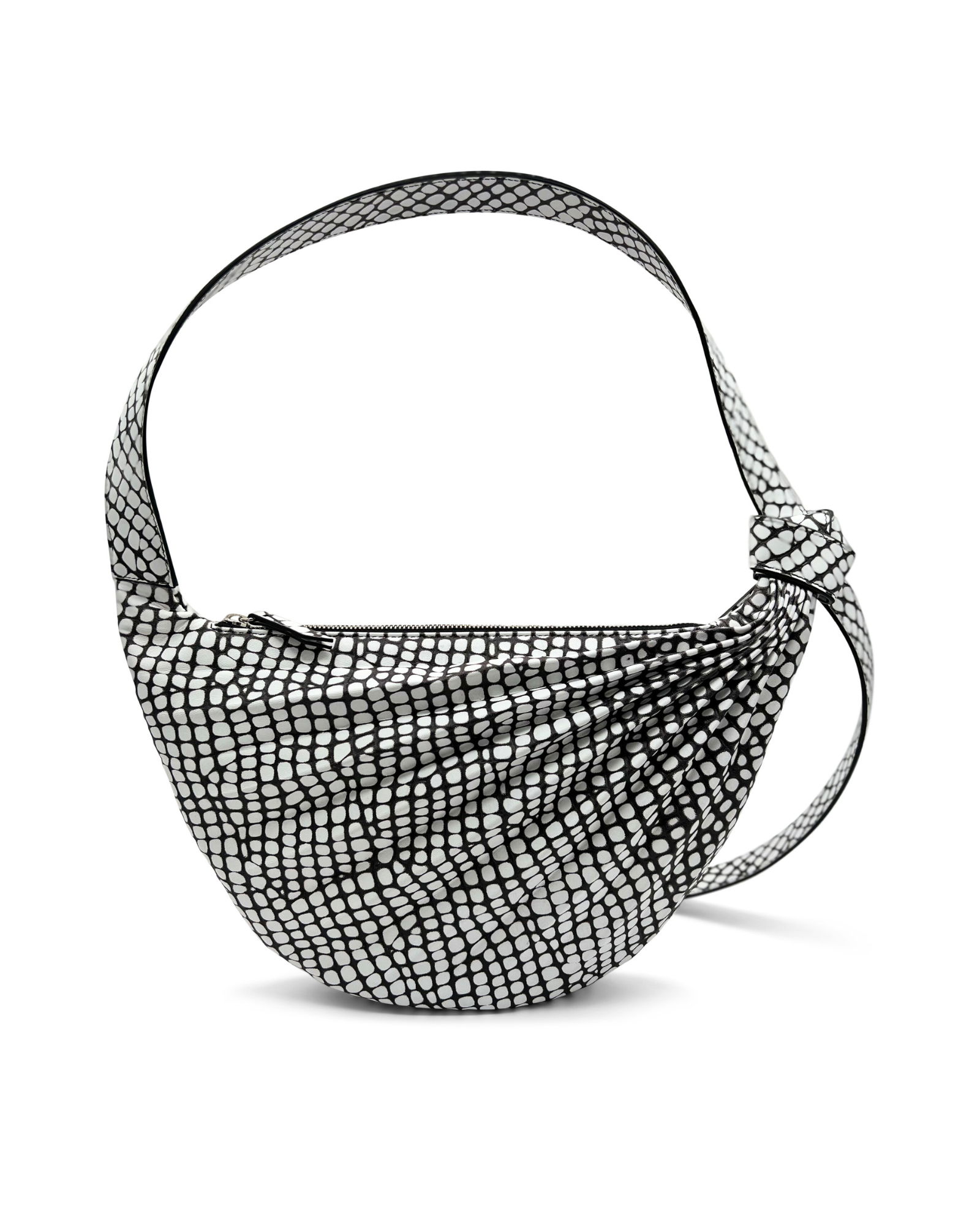 Sabrina Zeng's  Hammock Hobo Bag Geometric Croc - Designer Leather Sling and Shoulder
