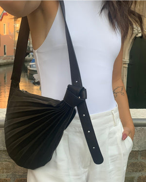 Sabrina Zeng's Chiaroscuro Hammock Black Sling Bag - Designer Shoulder and Crossbody Bag