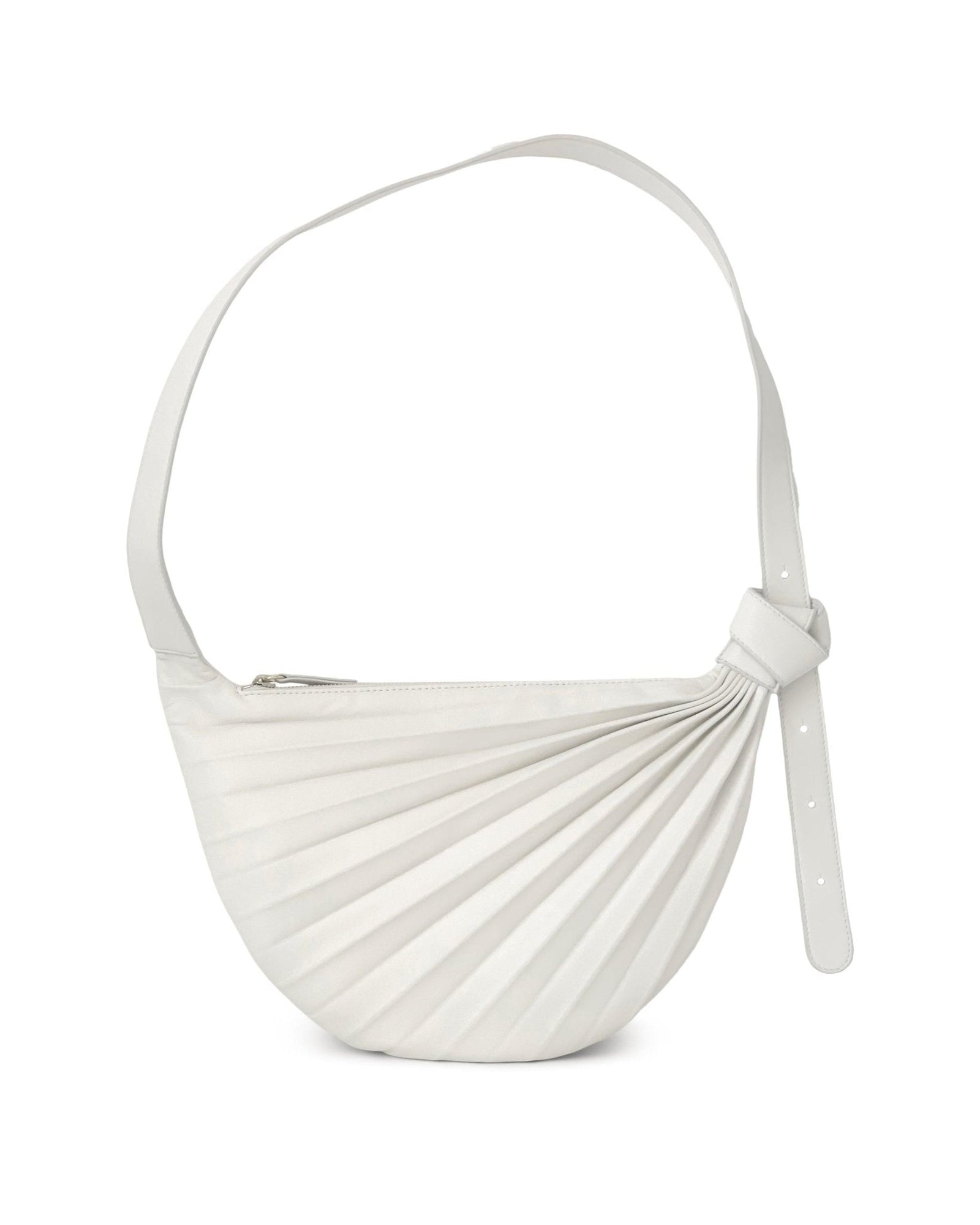 Chiaroscuro Hammock Sling Bag in Off White Lambskin - Sabrina Zeng