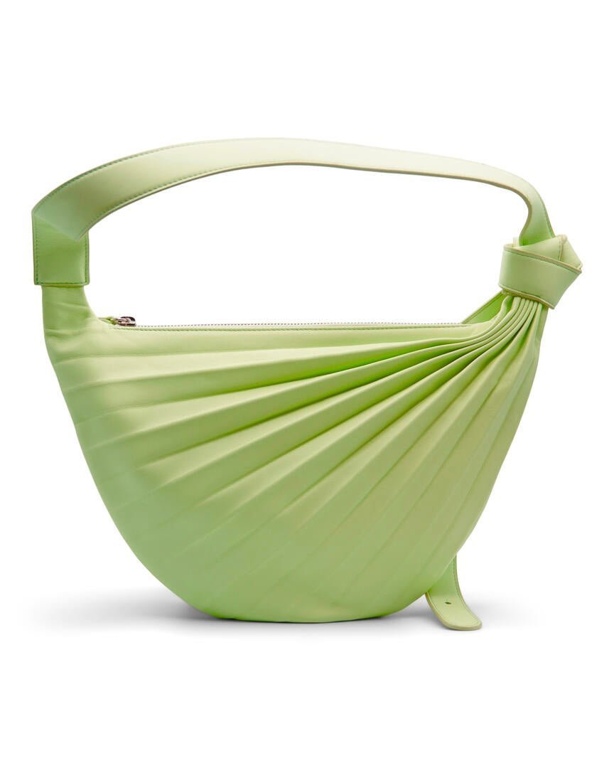 Chiaroscuro Hammock Sling Bag in Pistachio green Lambskin- Sabrina Zeng