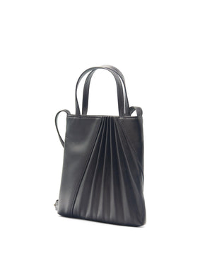 Chiaroscuro Mini Tote Bag in Black Lambskin- Sabrina Zeng