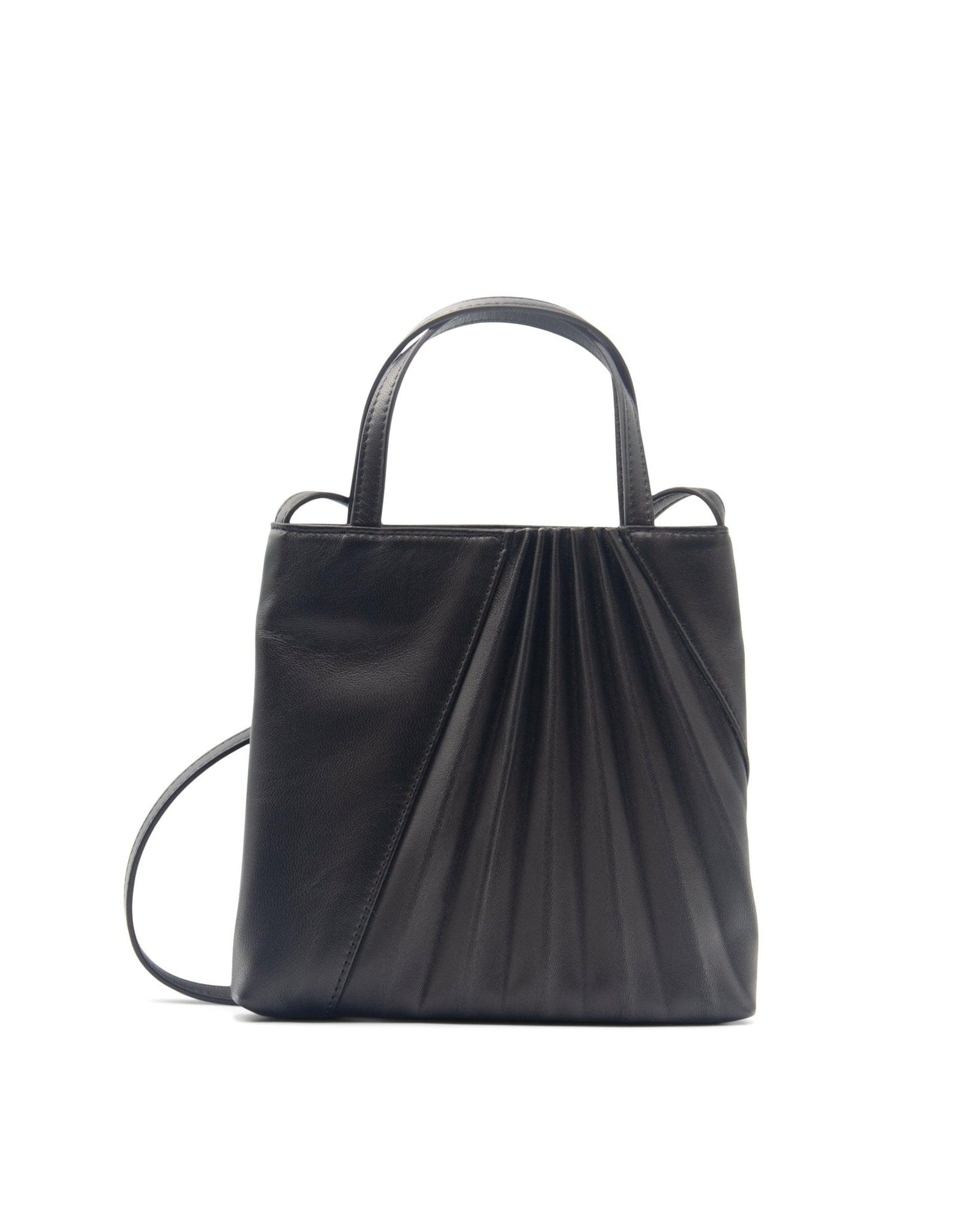 Chiaroscuro Mini Tote Bag in Black Lambskin- Sabrina Zeng