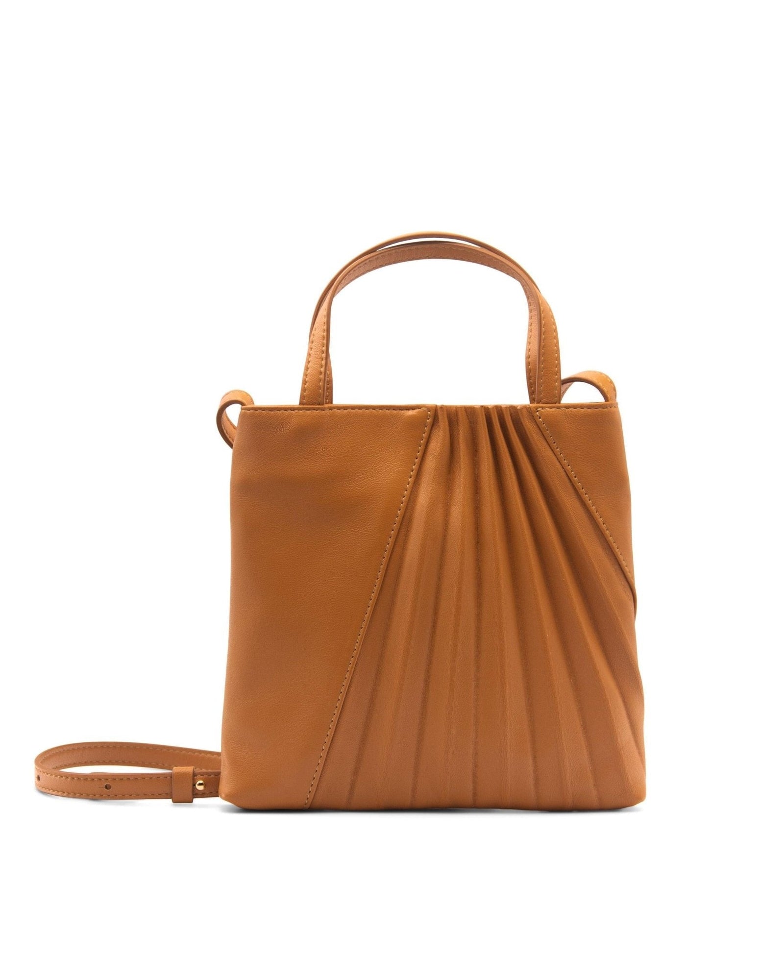 Chiaroscuro Mini Tote Bag in Camel Lambskin- Sabrina Zeng