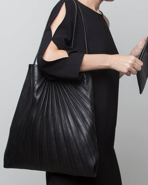 Chiaroscuro Weekend Tote in Black Lambskin- Sabrina Zeng