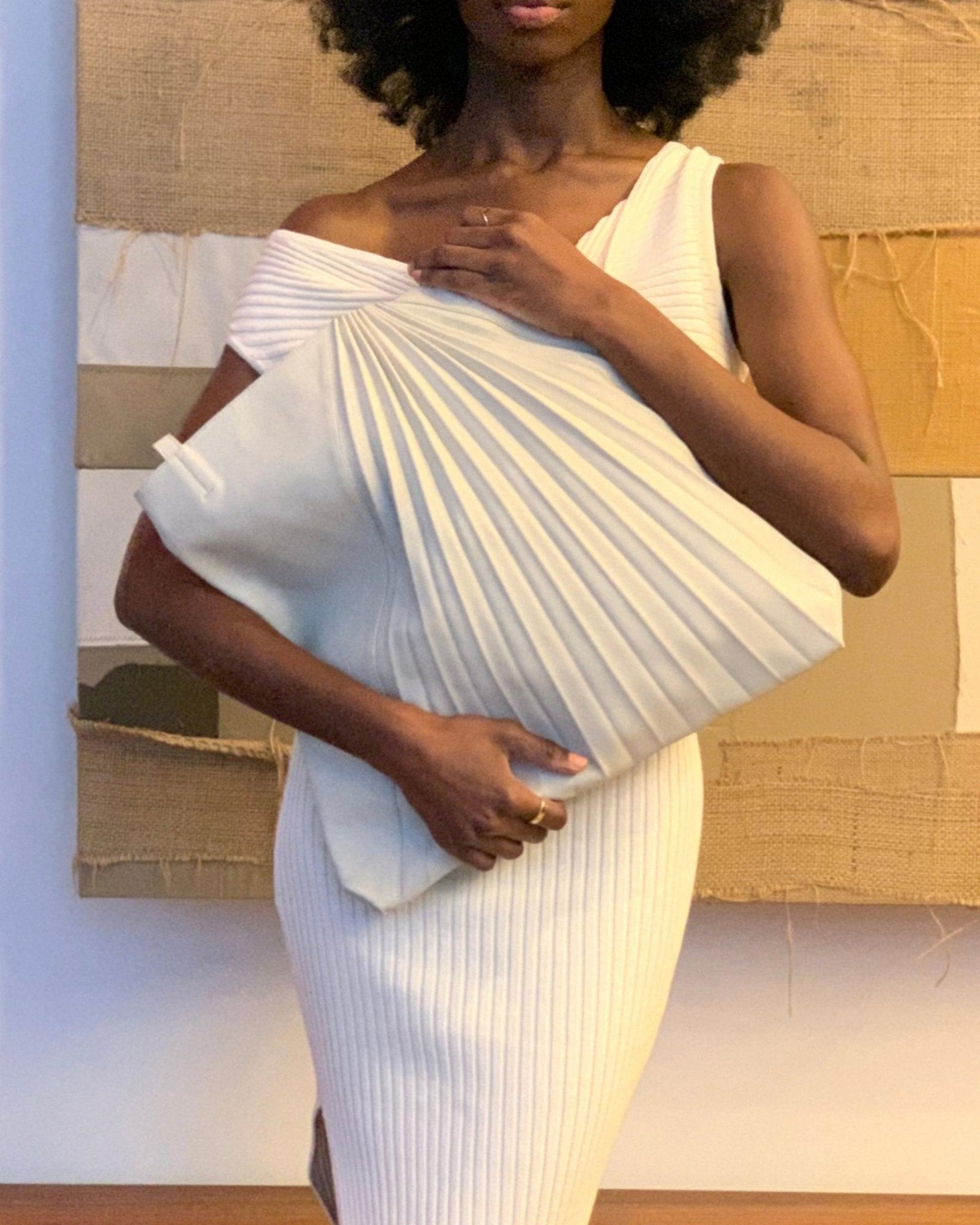 Chiaroscuro Weekend Tote in Off white Lambskin - Sabrina Zeng