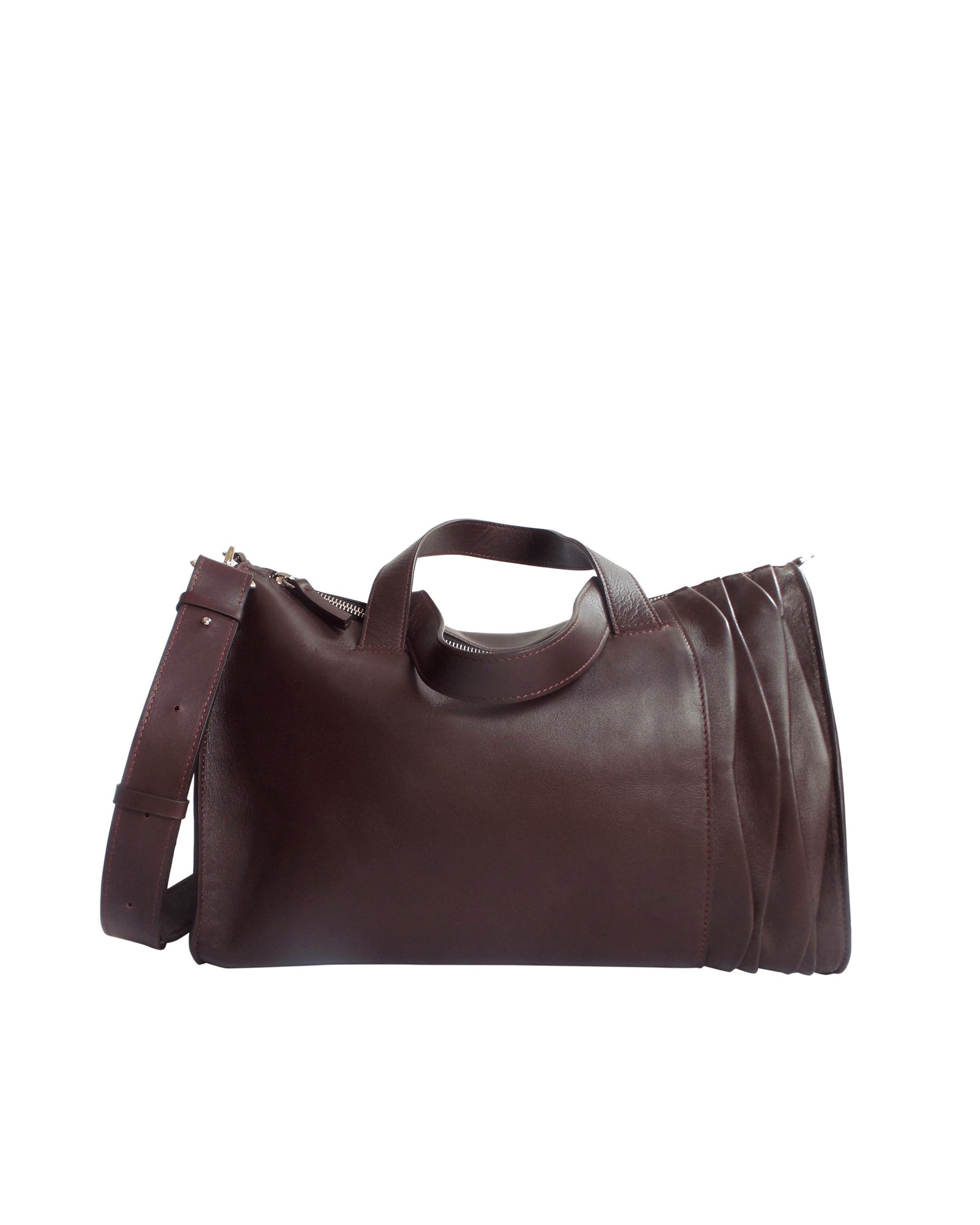 Sabrina Zeng's Burgundy Infinity Bowling Bag- Designer Crossbody Bag