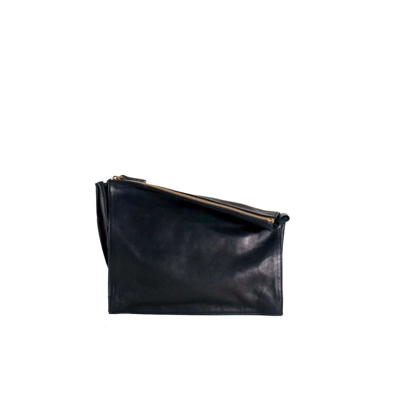 Infinity Power Clutch in Black Lambskin- Sabrina Zeng