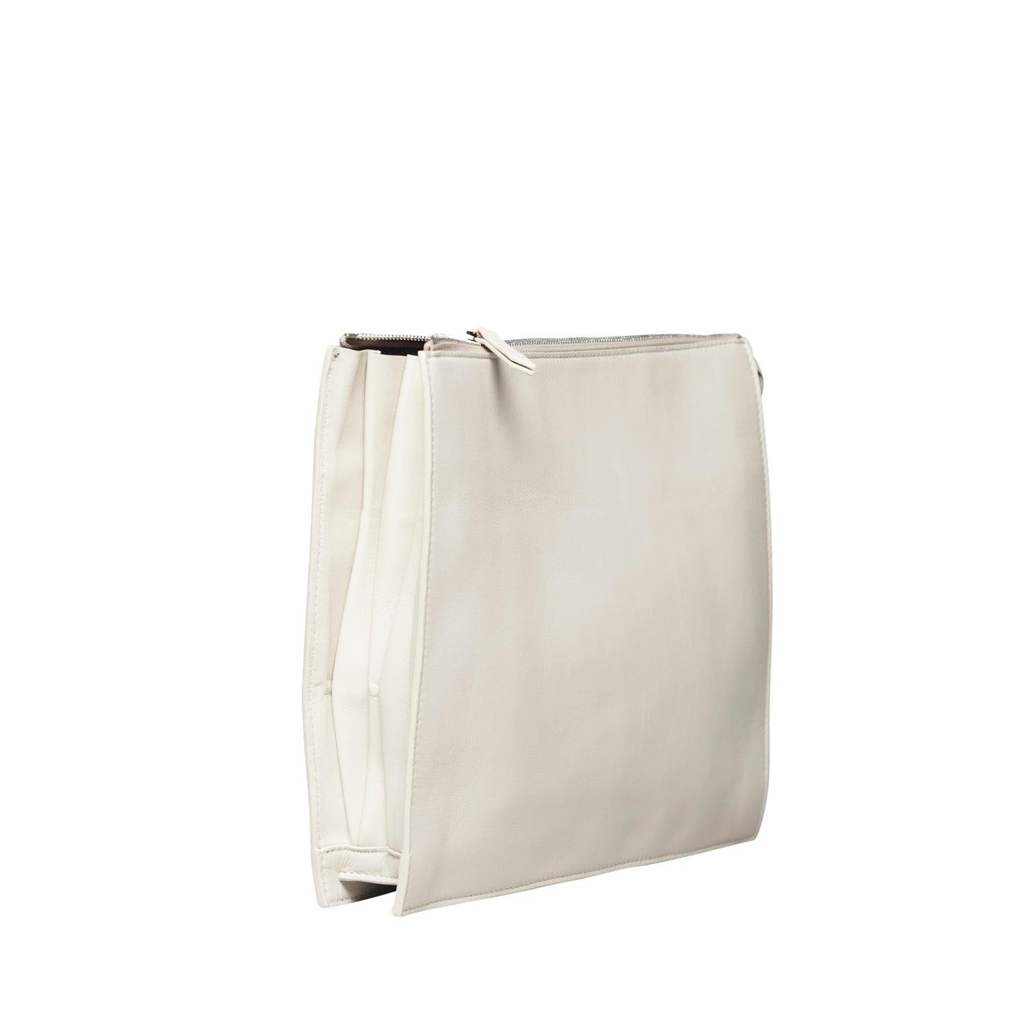 Infinity Power Clutch in Black/Off white Lambskin- Sabrina Zeng