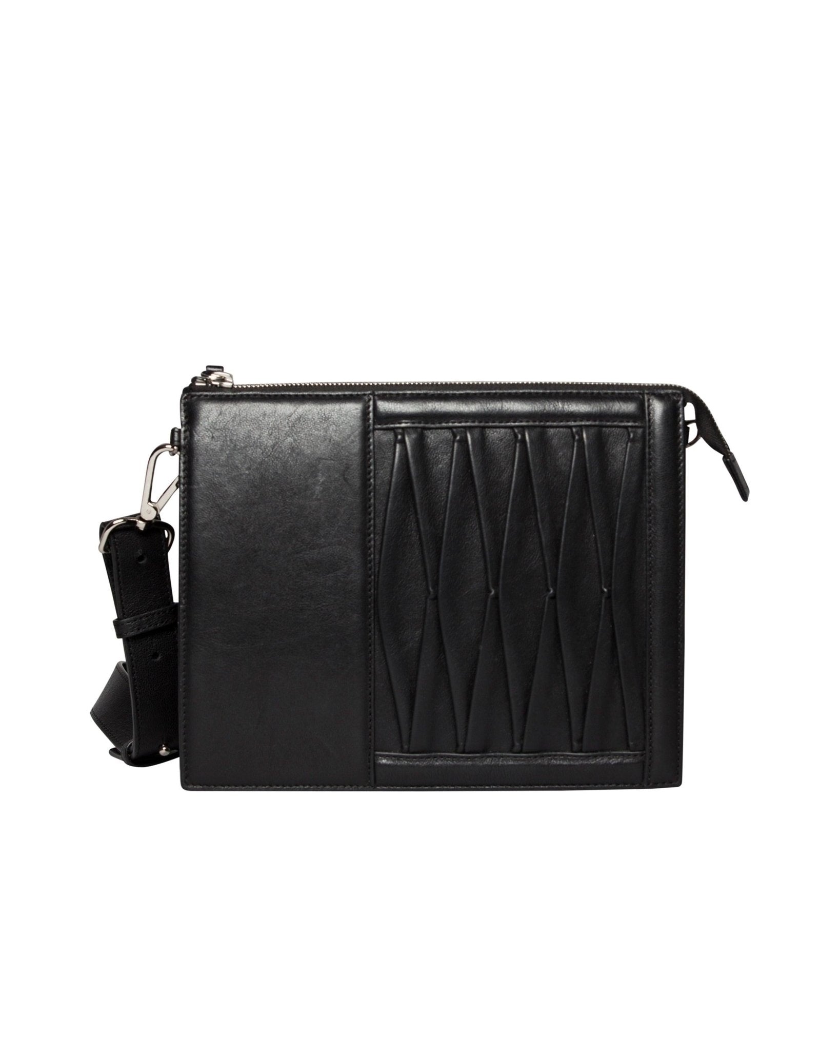 Infinity Shoulder Bag in Black Lambskin- Sabrina Zeng