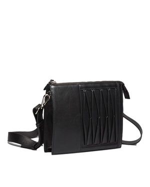 Infinity Shoulder Bag in Black Lambskin- Sabrina Zeng