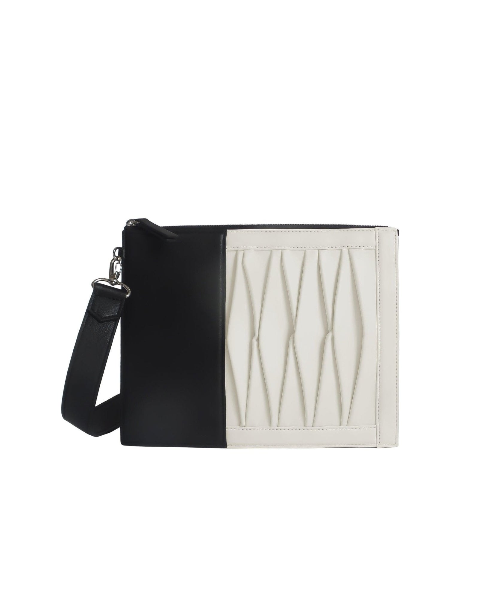 Infinity Shoulder Bag in Black/Off white Lambskin- Sabrina Zeng