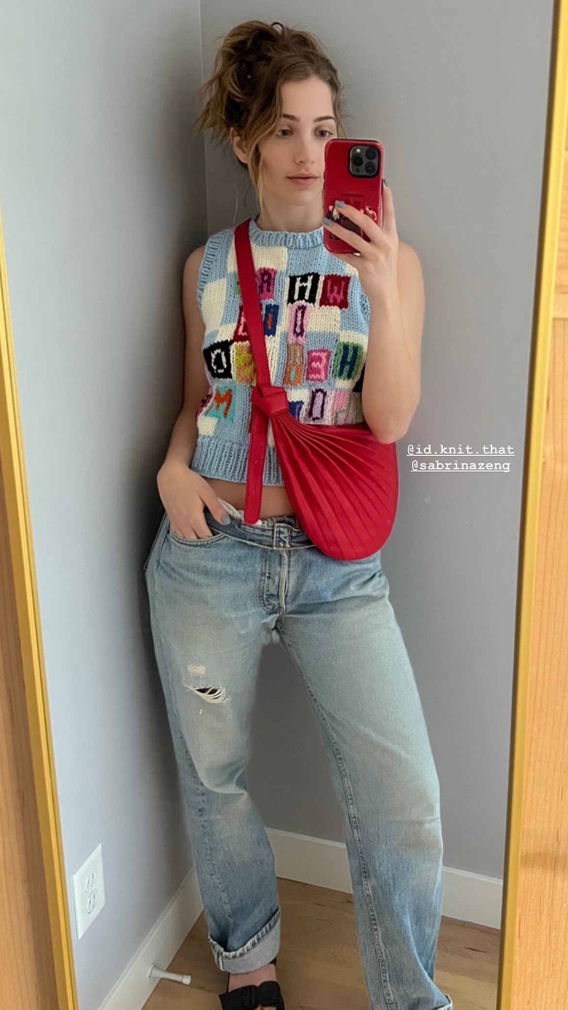 Sabrina Zeng's Chiaroscuro Hammock Sling Bag in Coral Red - Stylish Red Crossbody Bag
