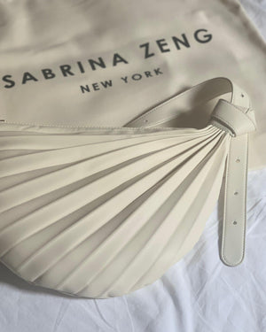 Chiaroscuro Hammock Sling Bag in Off White Lambskin - Sabrina Zeng